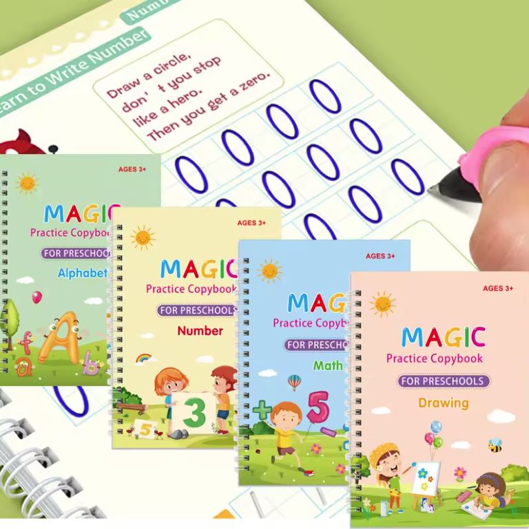 Kit de Caligrafía Infantil – 4 Libros para Aprender a Escribir
