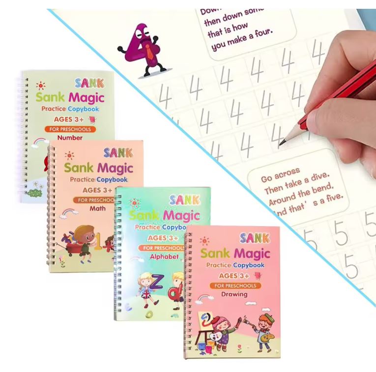 Kit de Caligrafía Infantil – 4 Libros para Aprender a Escribir